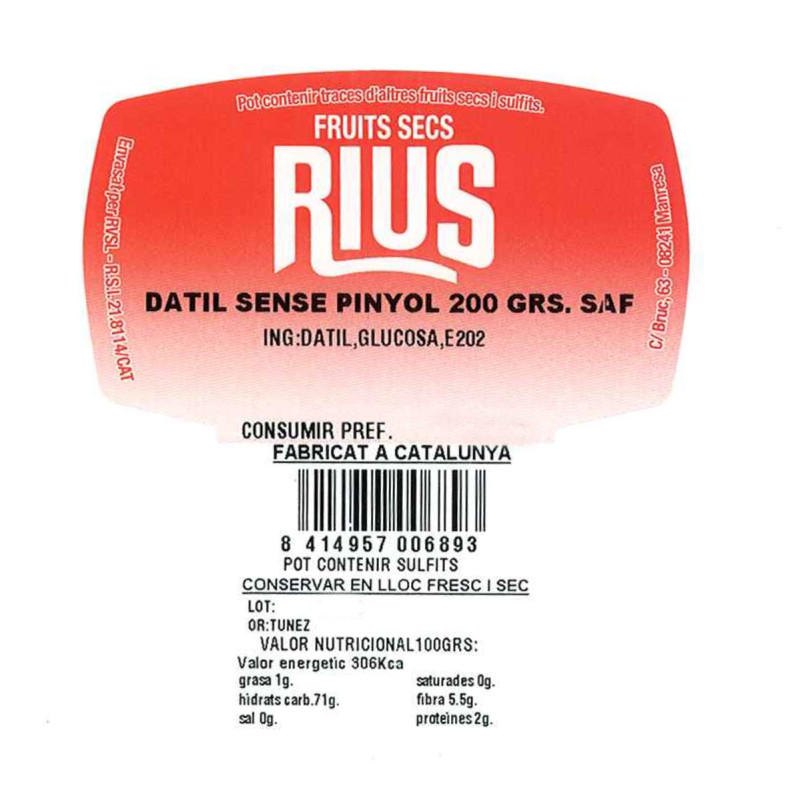 DÁTILES SIN HUESO BANDEJA 200GR
