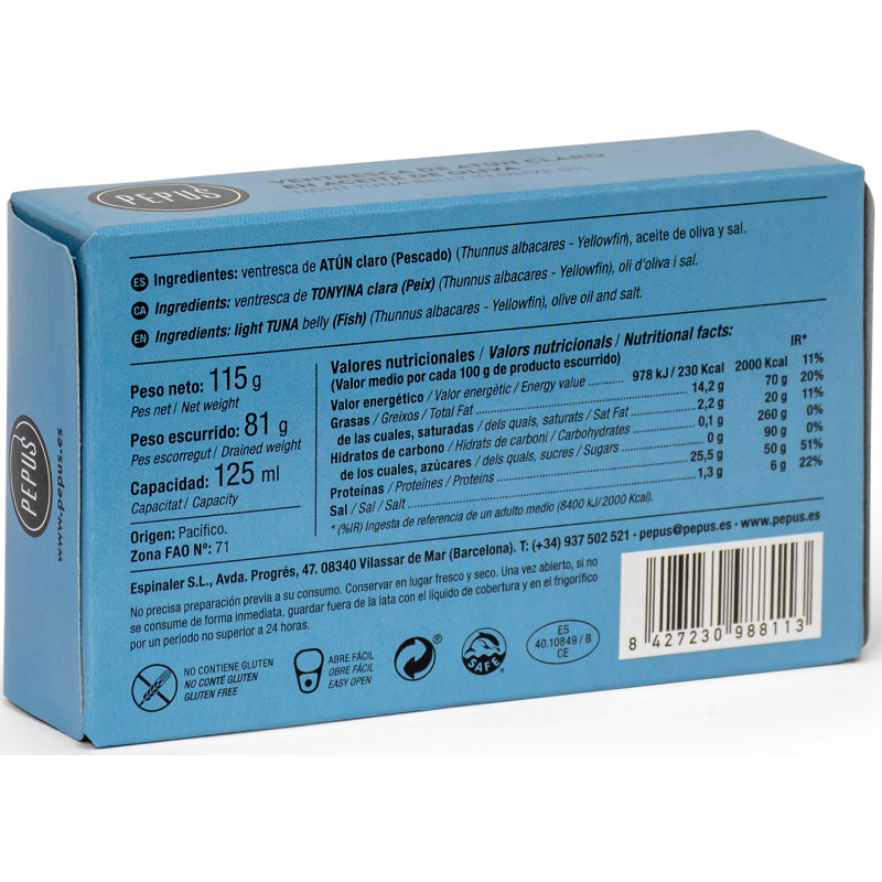 VENTRESCA TONYINA OLI D'OLIVA OL-120 PEPUS