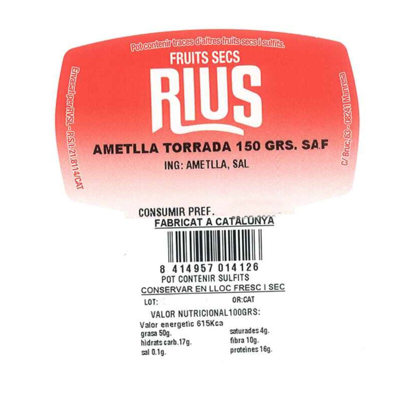 ALMENDRA TOSTADA BANDEJA 150GR