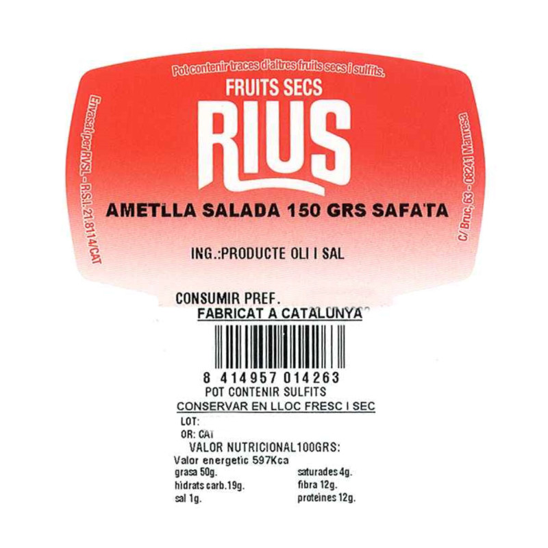 ALMENDRA SALADA BANDEJA 150g