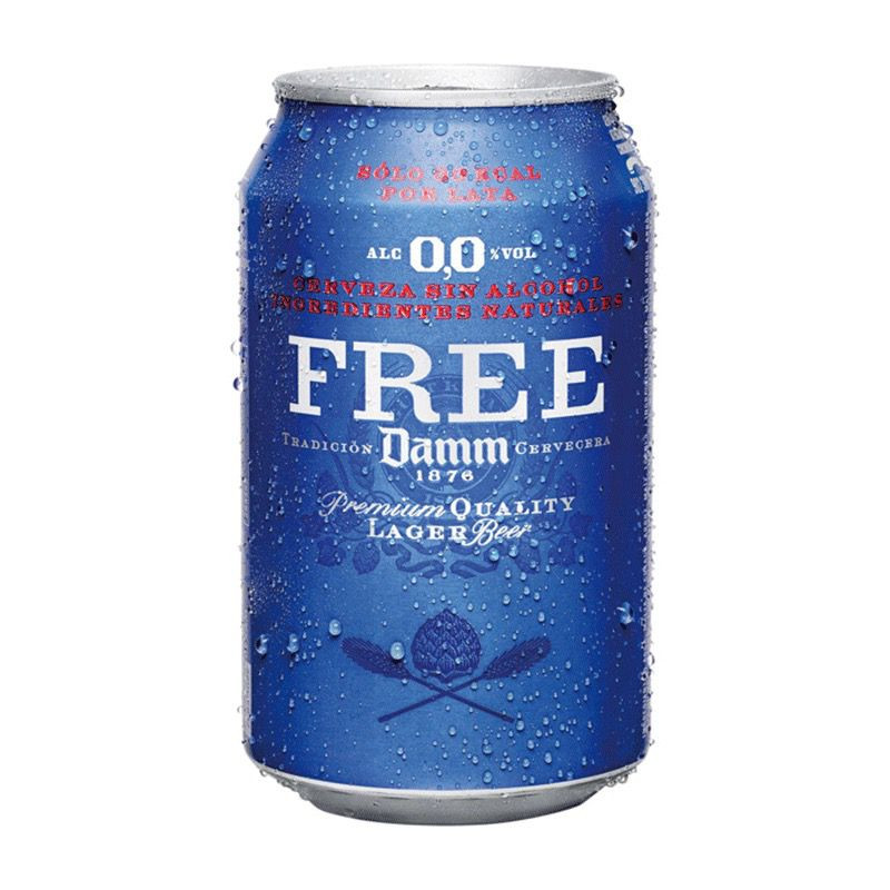 CERVEZA SIN ALCOHOL FREE DAMM LATA 330ml