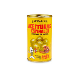 ACEITUNAS VERDES RELLENAS DE ANCHOA 160/200 LATA 350g