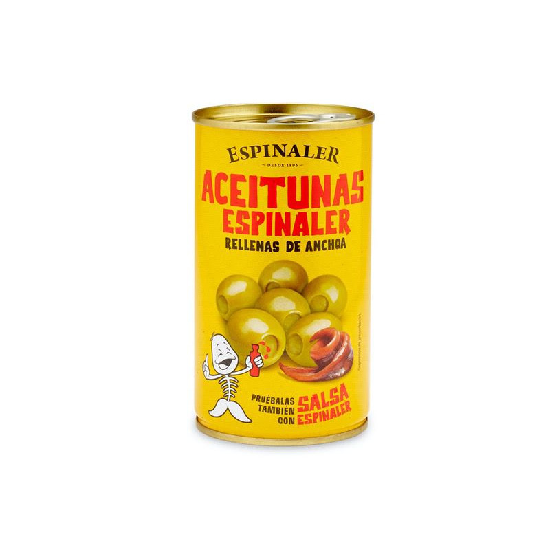 ACEITUNAS VERDES RELLENAS DE ANCHOA 160/200 LATA 350g