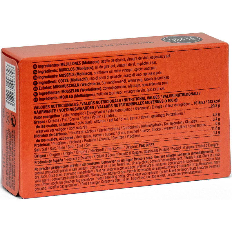MEJILLONES EN ESCABECHE PEQUEÑOS OL-120