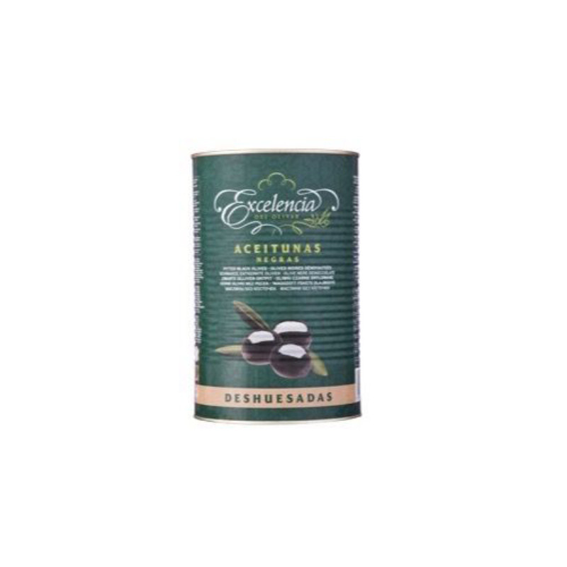 ACEITUNAS NEGRAS DESHUESADAS 160/200 LATA 3/5Kg (2000gr. P.N.E.)