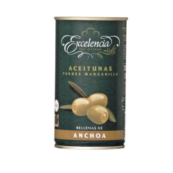 ACEITUNAS VERDE RELLENAS ANCHOA 180/200 LATA 350g