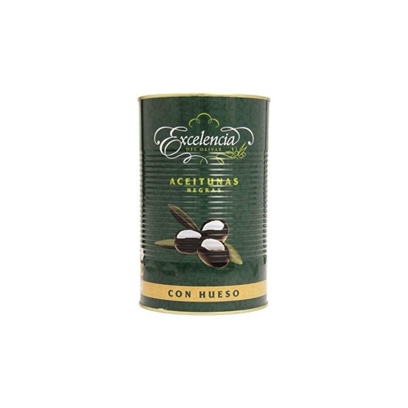 ACEITUNAS NEGRAS CON HUESO 160/200 LATA 12/350g