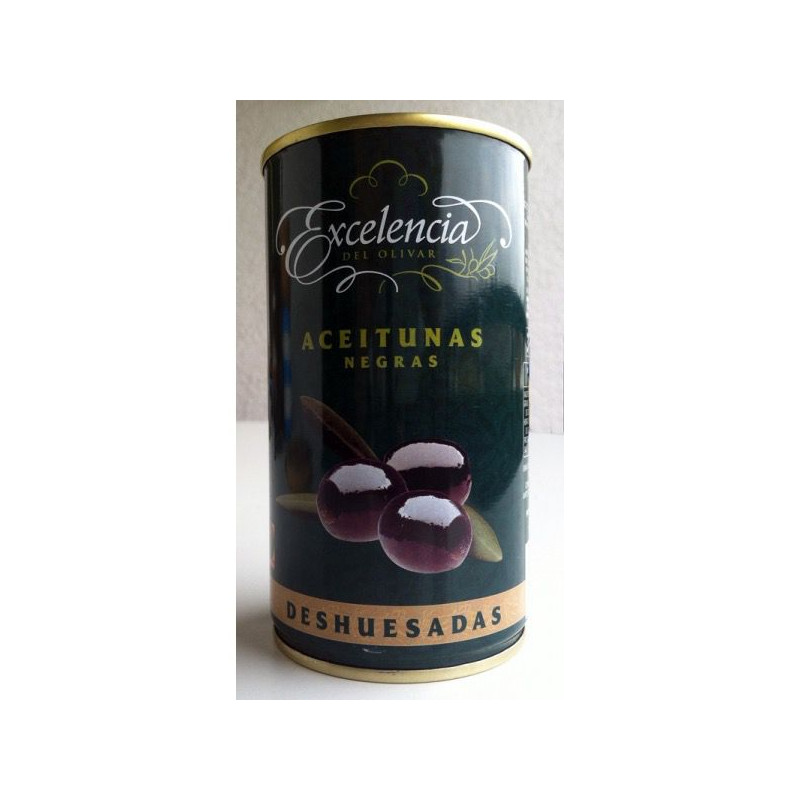 ACEITUNAS NEGRAS SIN HUESO 160/200 LATA 12/350g