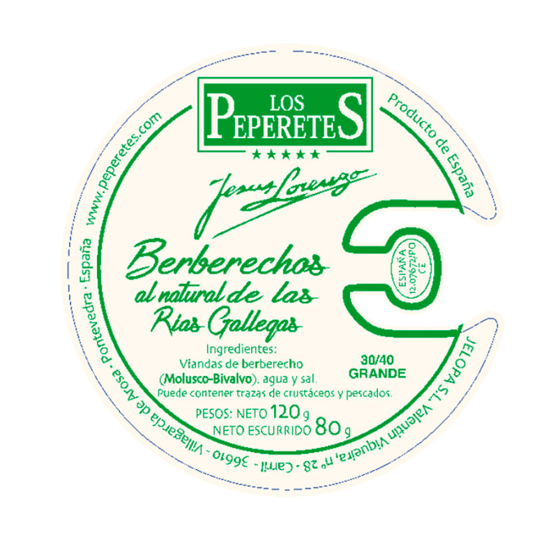 BERBERECHOS AL NATURAL RIAS GALLEGAS 30/40 RO-120 