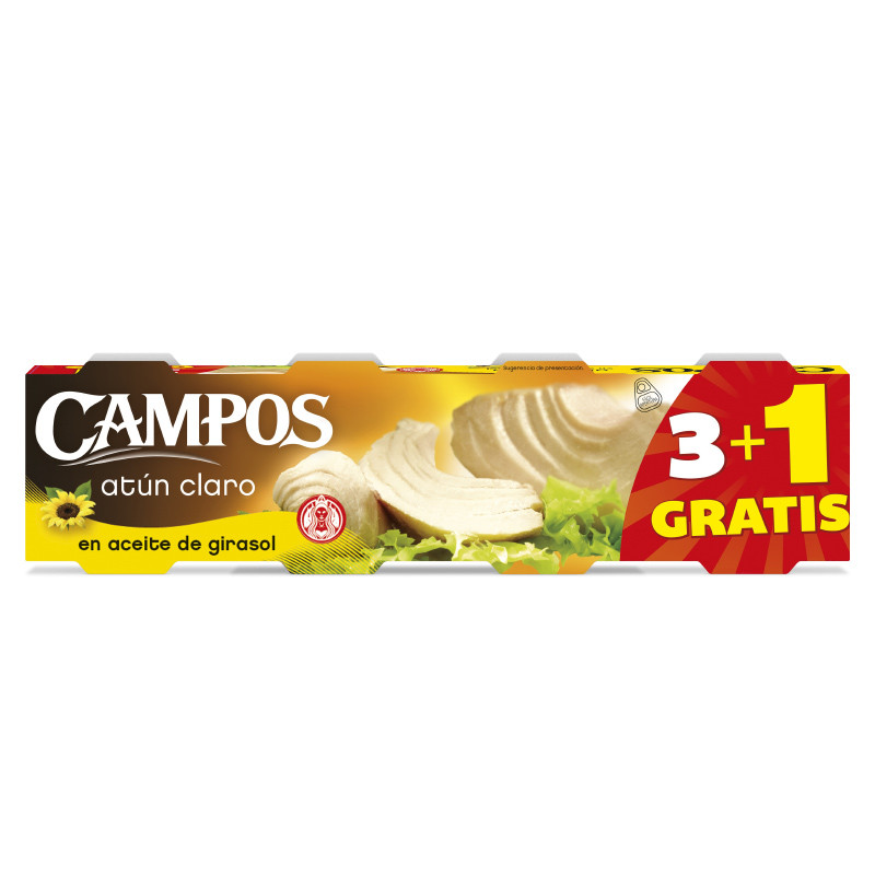 ATÚN CLARO EN ACEITE GIRASOL 30/(PACK 4 X 80gr)
