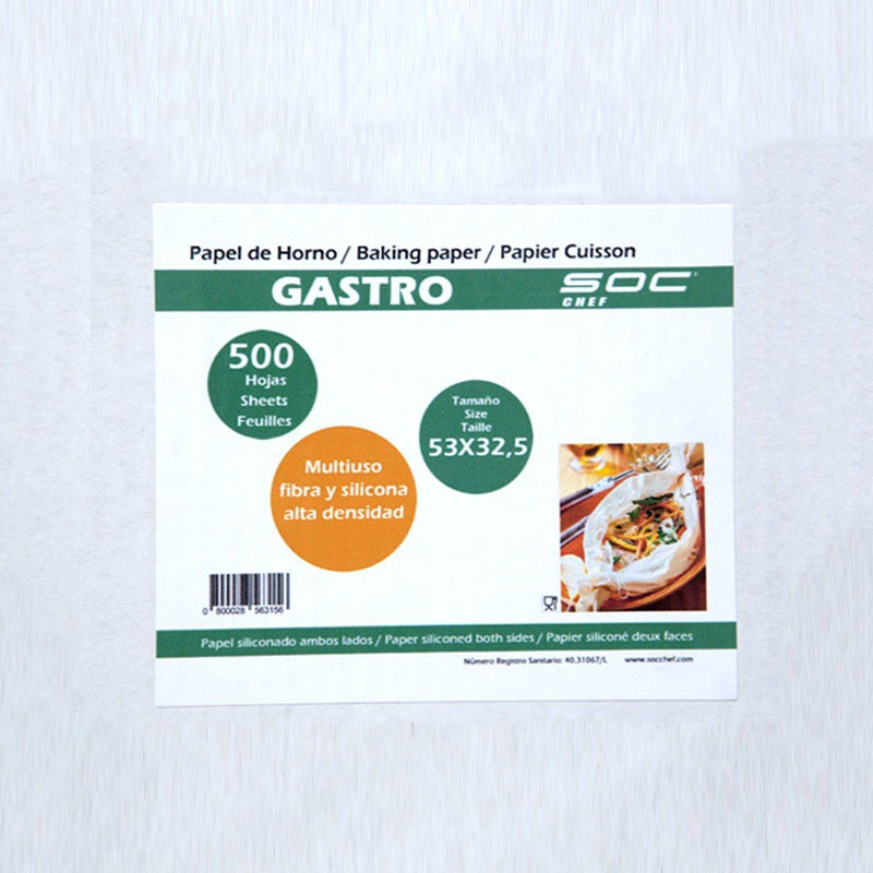 PAPEL DE HORNO BISILICONADO GASTRO (53X32,5cm) 1/500hojas