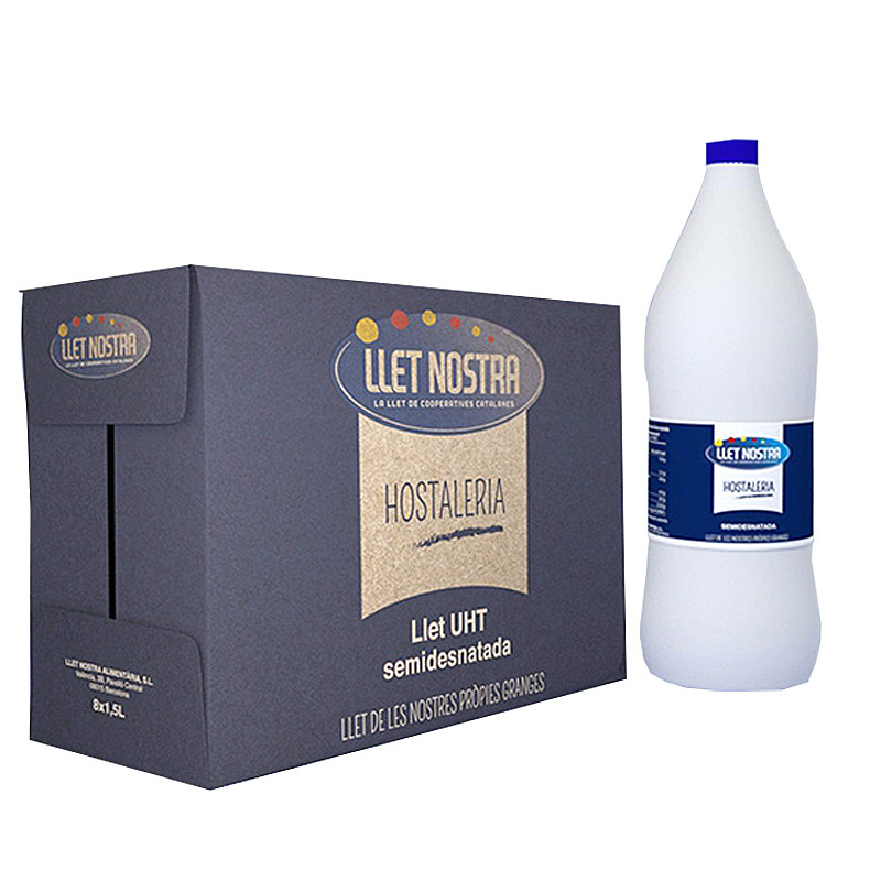 LECHE UHT HOSTELERIASEMI  PET 8/1500ml
