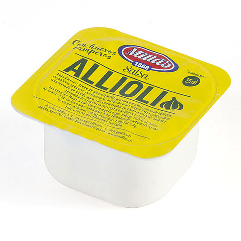 SALSA ALIOLI MONODOSIS TARRINAS 64/25ml
