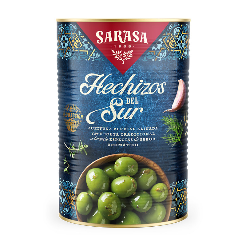 ACEITUNAS VERDES HECHIZOS DEL SUR 3/3Kg (2500 P.N.E)