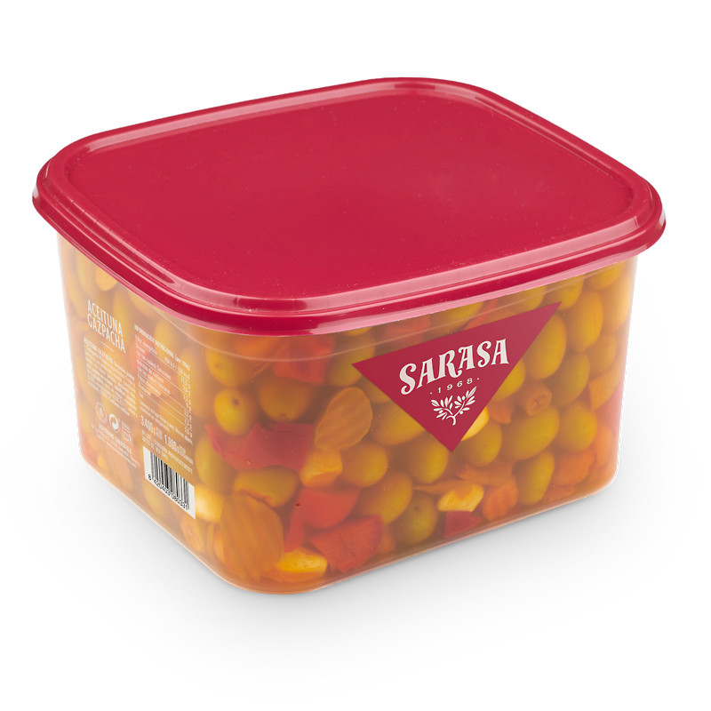 ACEITUNAS VERDES GAZPACHA CUBO 4/3,4 Kg (1900gr P.N.E)