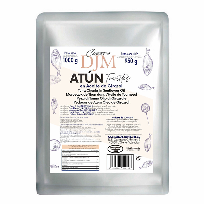 ATÚN EN ACEITE DE GIRASOL (DJM) bolsa 16/1kg